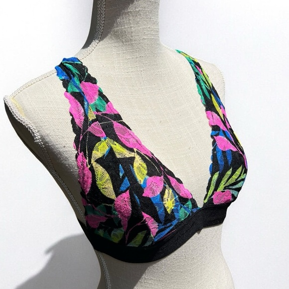 🌻Victoria's Secret PINK Colorful Floral Strappy Bralette / Sports Bra Size M - Picture 3 of 10